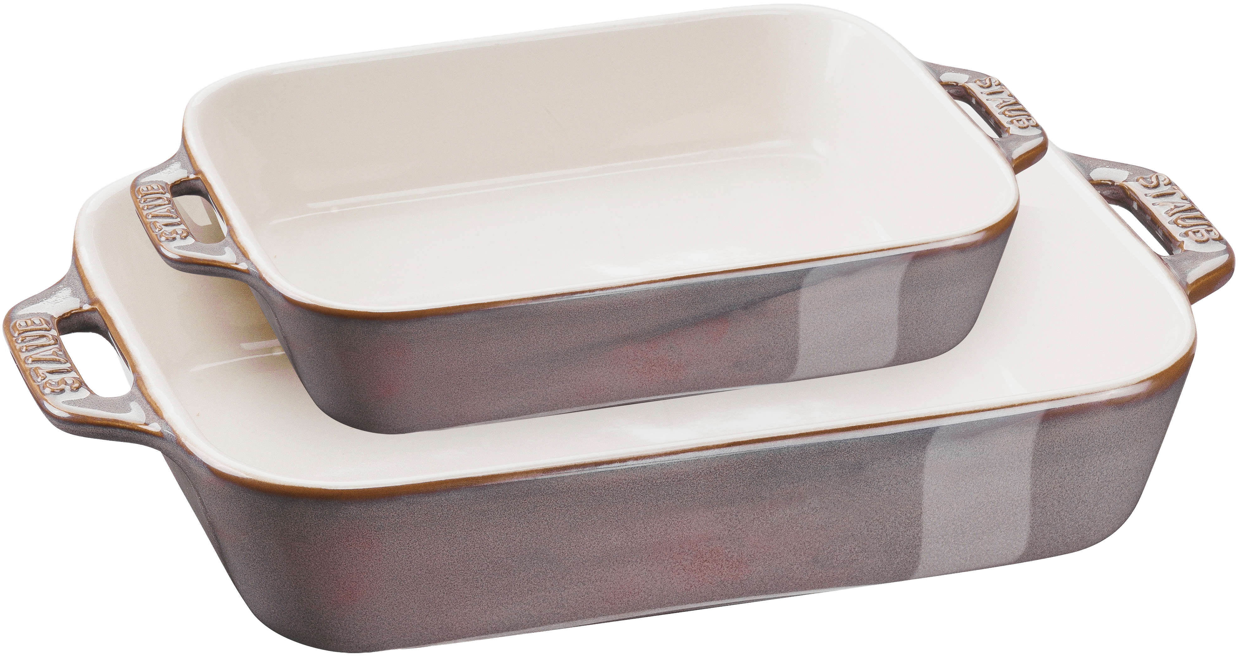 Staub - zestaw 2 półmisków prostokątnych Cooking, antyczny grafitowy