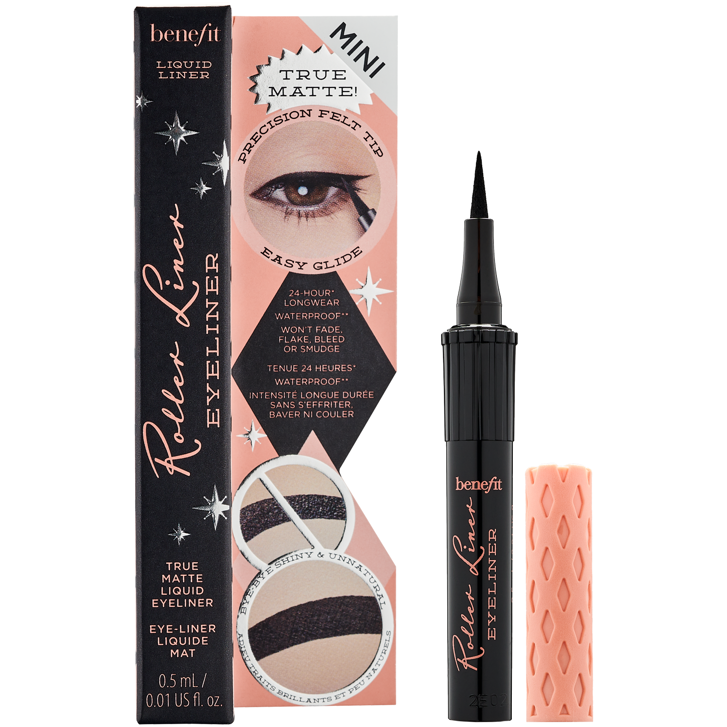 Benefit Roller Liner Travel Size mini matowy eyeliner w pisaku Black, 0,5 ml