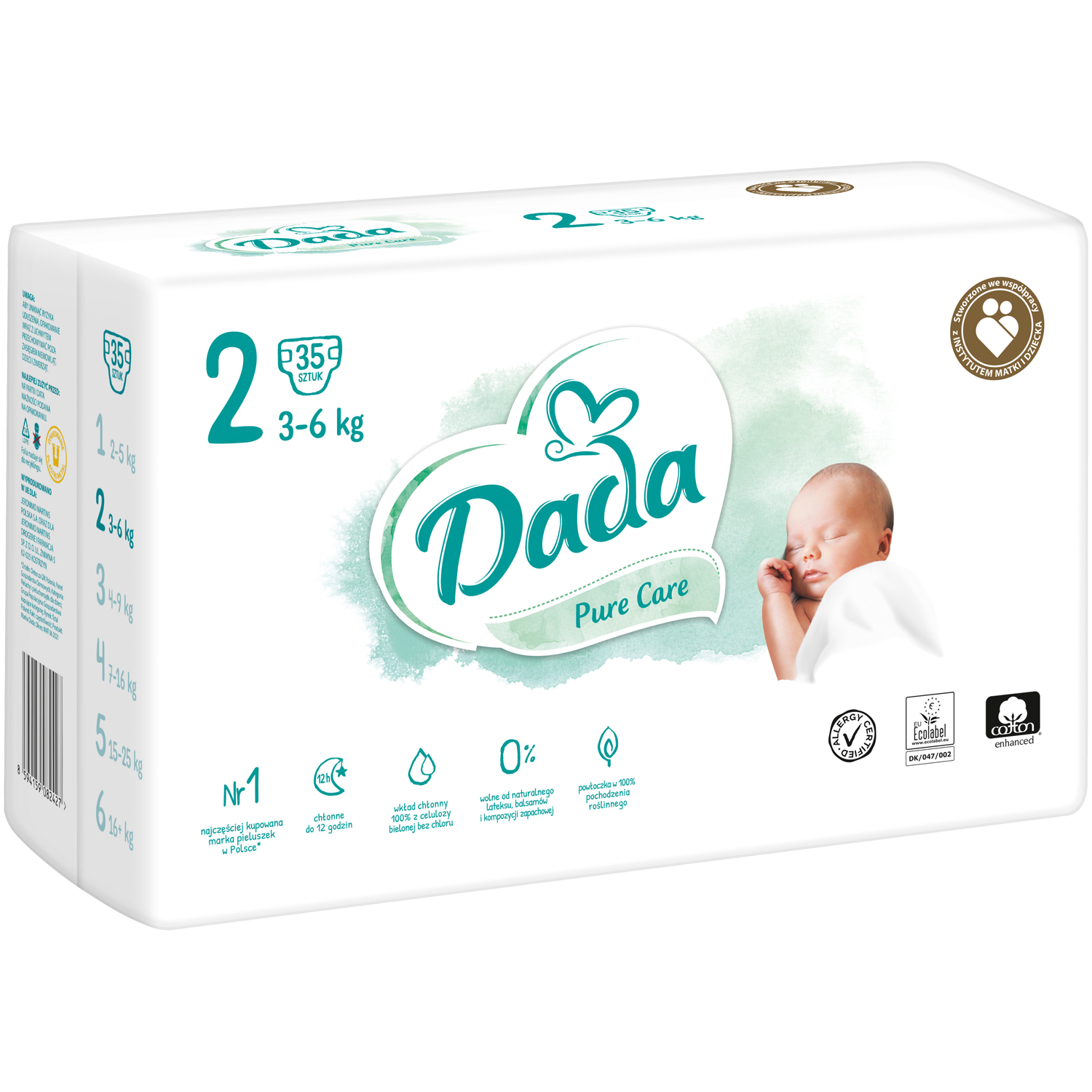 Dada Pure Care pieluchy dla dzieci mini, 35 szt./1 opak.
