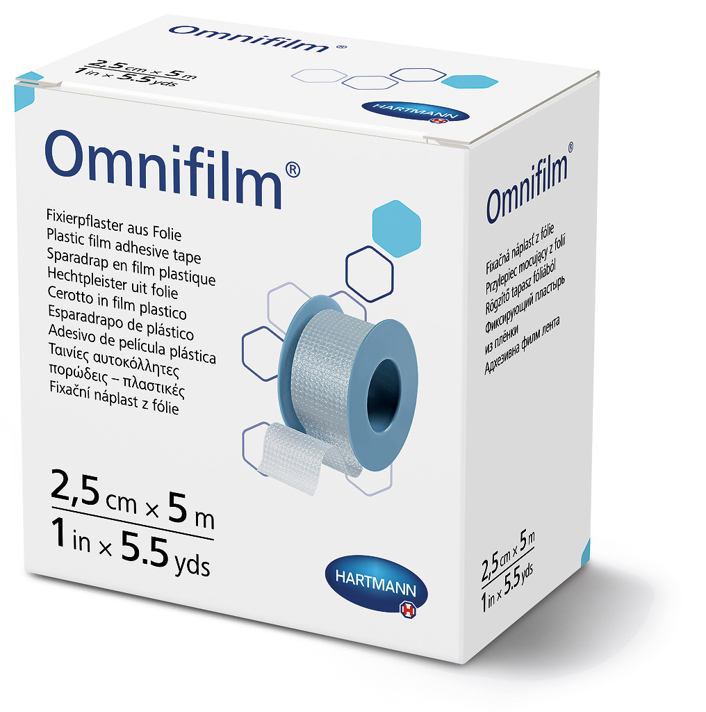 Omnifilm, przylepiec z folii, 2,5 cm x 5 m, 1 sztuka