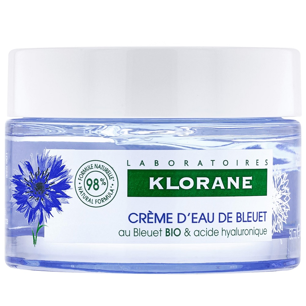 Klorane Cornflower nawilżający krem do twarzy z organicznym chabrem, 50 ml