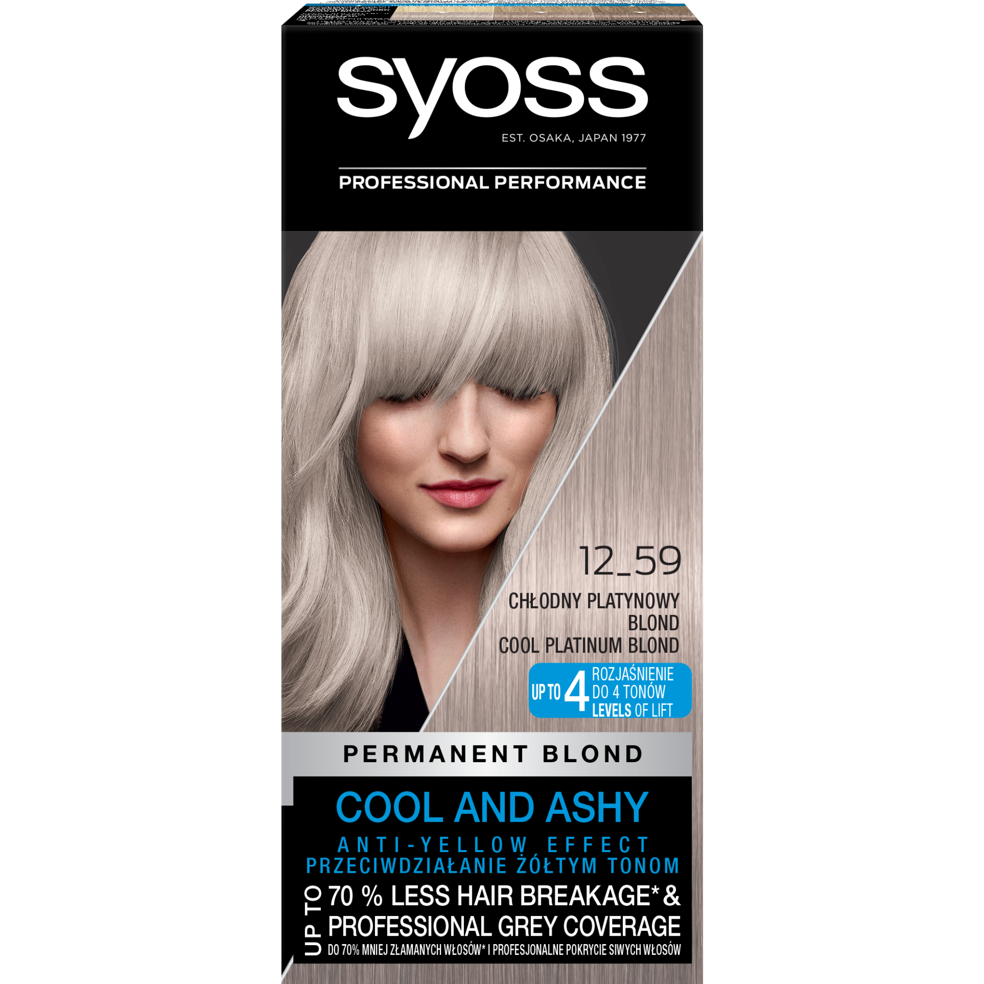 Syoss Permanent Cool Blonds farba do włosów rozjaśniająca 12-59 Chłodny Platynowy Blond, 1 szt.