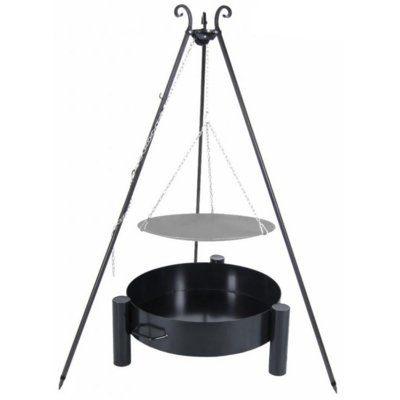 Patelnia ogniskowa VIKING na trójnogu 56 cm + Palenisko 60 cm