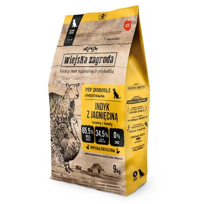 Karma dla psa WIEJSKA ZAGRODA Indyk z jagnięciną M 9 kg
