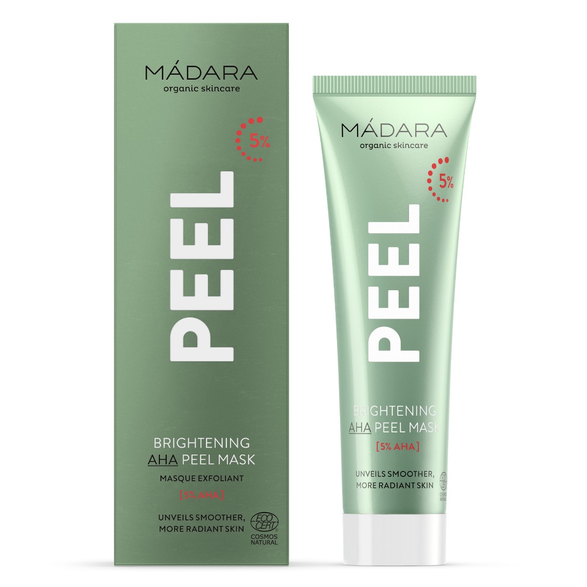 MÁDARA Brightening AHA Peel Mask rozjaśniająca maska do twarzy z kwasami, 60 ml