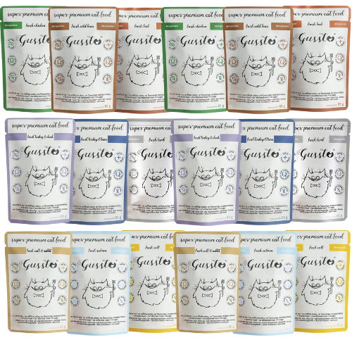 GUSSTO Cat Fresh Mix smaków mokra karma dla kotów 18x85 g