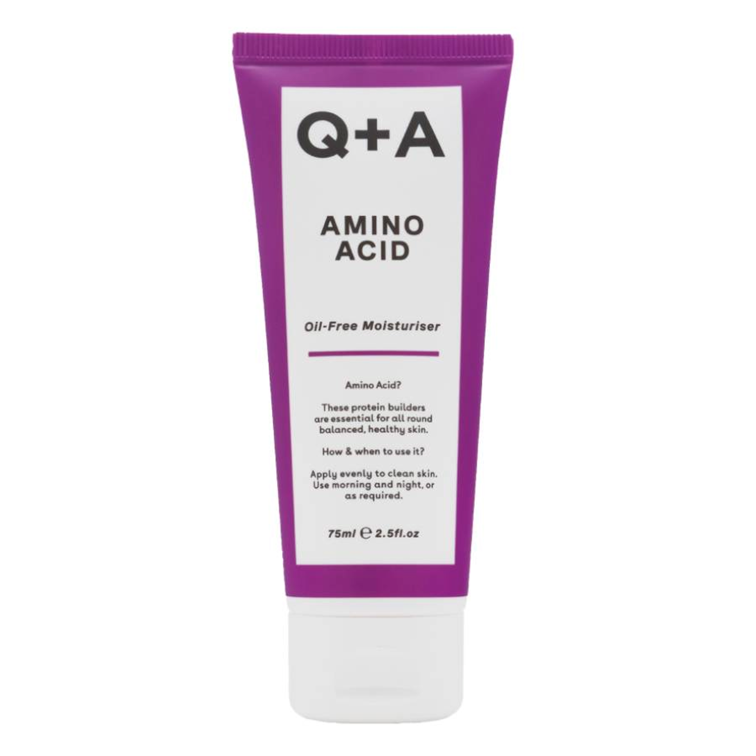 Q+A Amino Acid Oil-Free Moisturise bezolejowy regulujący krem z aminokwasem do twarzy, 75 ml