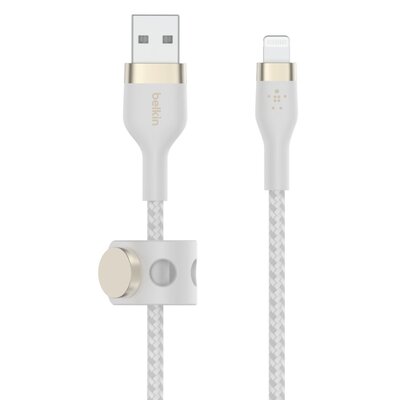 Kabel USB - Lightning BELKIN Braided Silicone 1 m Biały