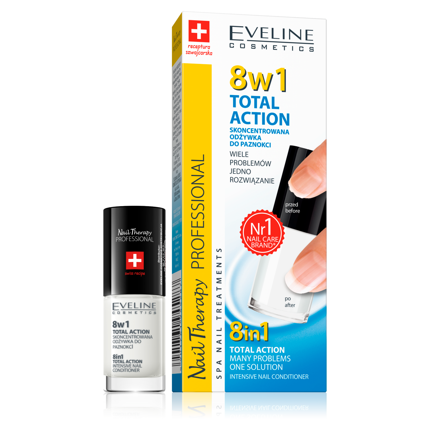 Eveline Cosmetics Nail Therapy Professional 8w1 Total Action skoncentrowana odżywka do paznokci, 5 ml