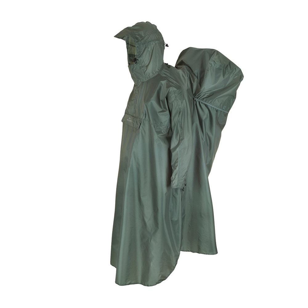 Peleryna trekkingowa z miejscem na plecak Fjord Nansen Backpacker Poncho thyme green - S/M