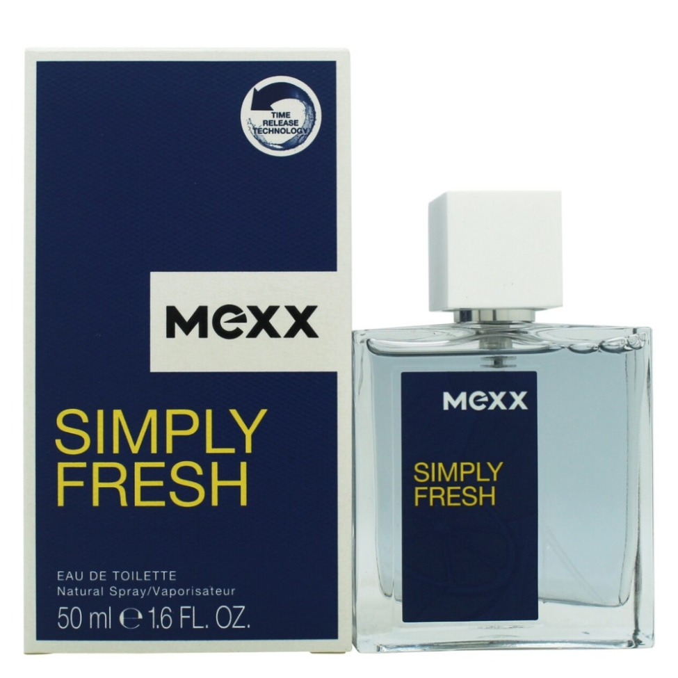 Mexx Simply Fresh woda toaletowa męska lekka i energetyzująca z nutą cytryny i wetiwerii, 50 ml