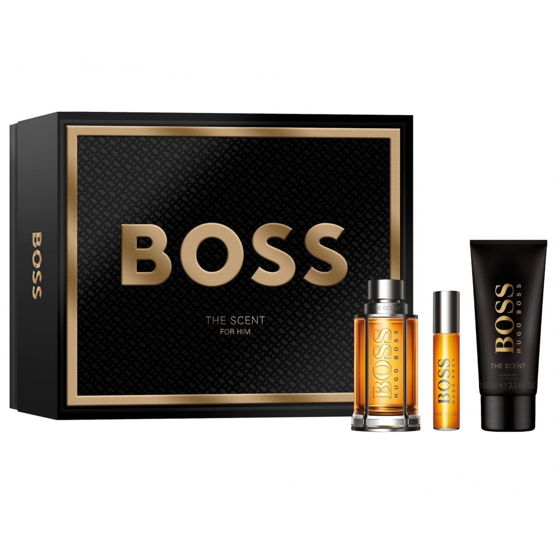 Hugo Boss Boss The Scent zestaw: woda toaletowa męska, 100 ml + woda toaletowa męska, 10 ml + żel pod prysznic, 100 ml