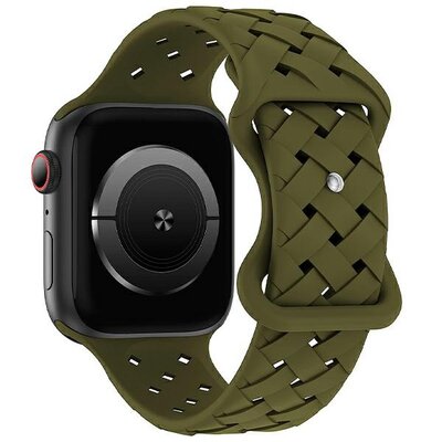 Pasek BELINE Silicone Woven do Apple Watch 2/3/4/5/6/7/8/SE/SE 2/Ultra (42/44/45/49mm) Oliwkowy