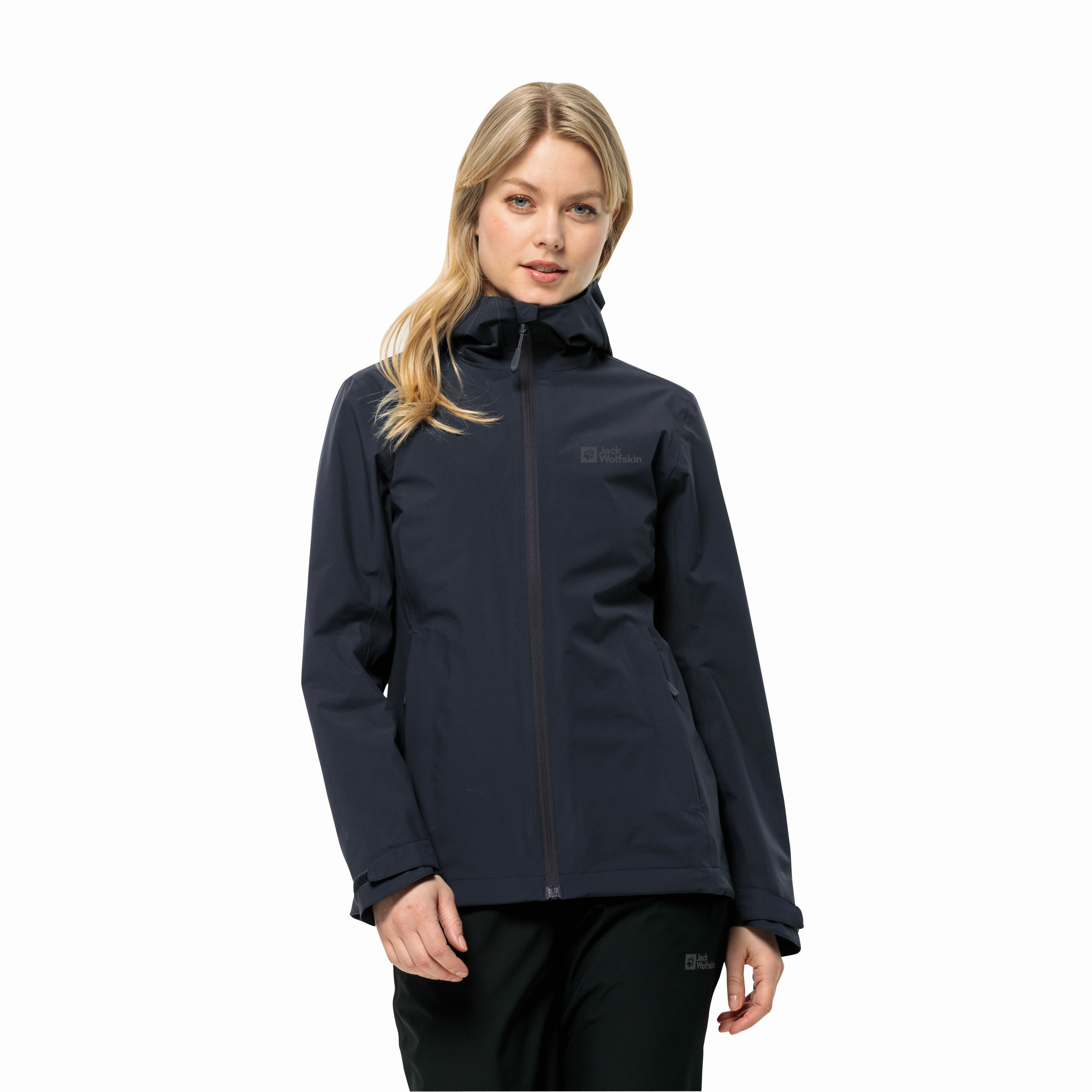 Damska kurtka przeciwdeszczowa Jack Wolfskin ROBURY 2L JKT W night blue - XL