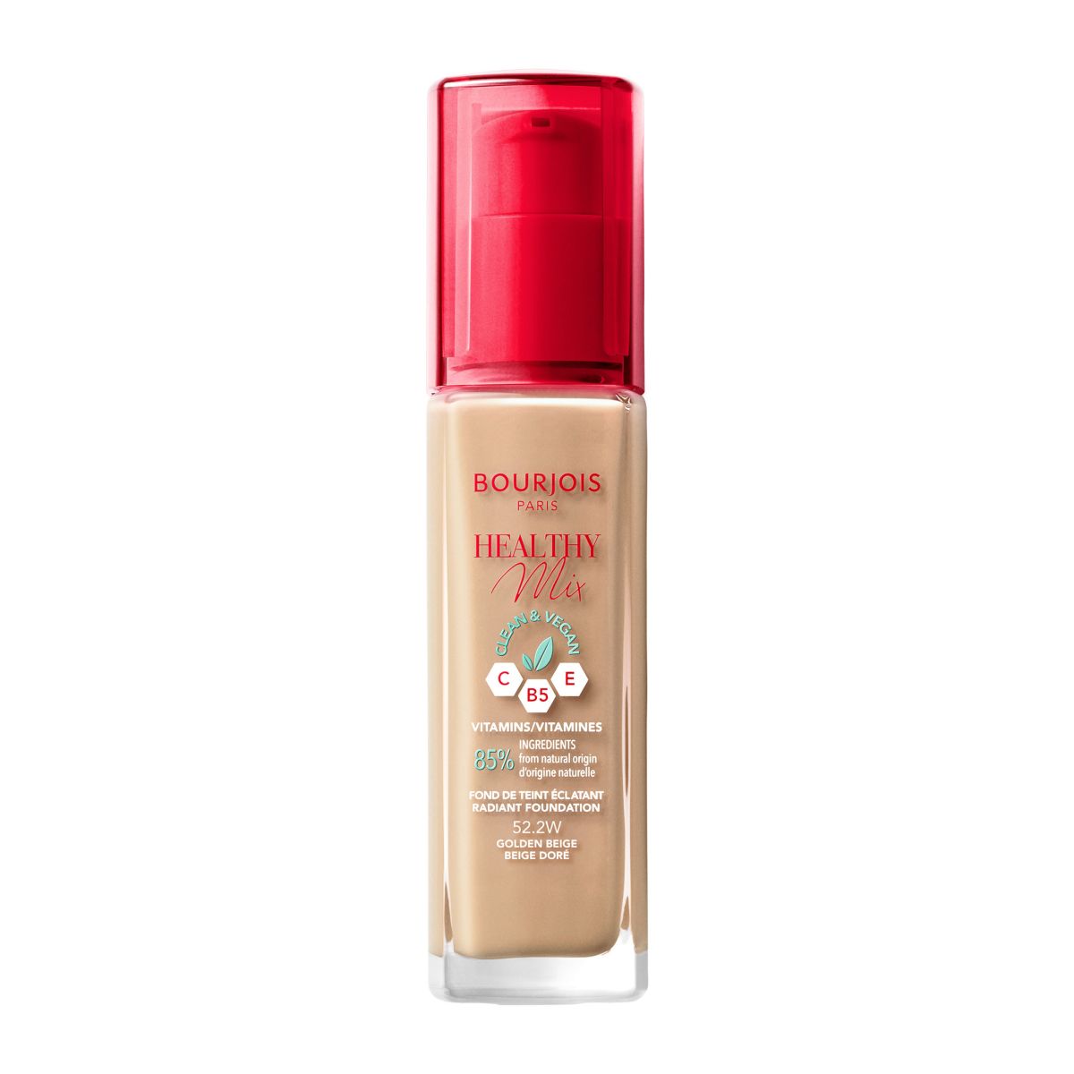 Bourjois Healthy Mix Clean wegański podkład rozświetlający 52,2 golden beige, 30 ml