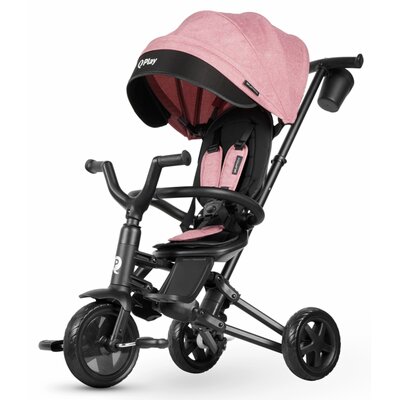 Trójkołowiec QPLAY Nova Niello Siedzisko 360°, Uchwyt na kubek Różowy