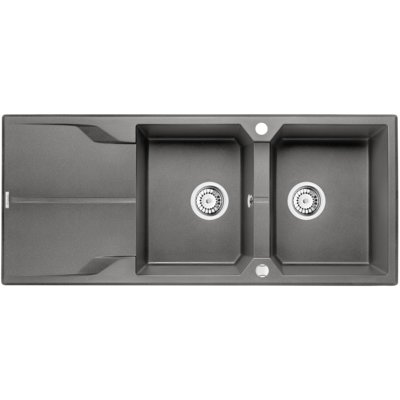 Zlewozmywak dwukomorowy z ociekaczem DEANTE Andante ZQN T213 Antracyt 50x116
