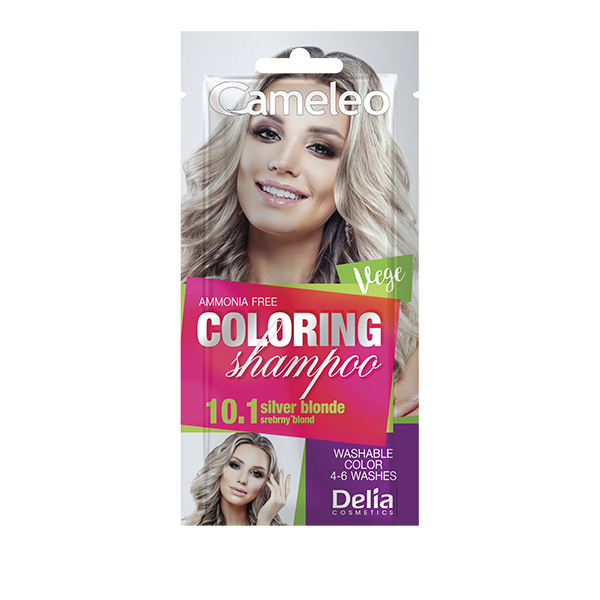 Delia Cameleo Coloring Shampoo szampon koloryzujący do włosów 10.1 srebrny blond, 40 ml