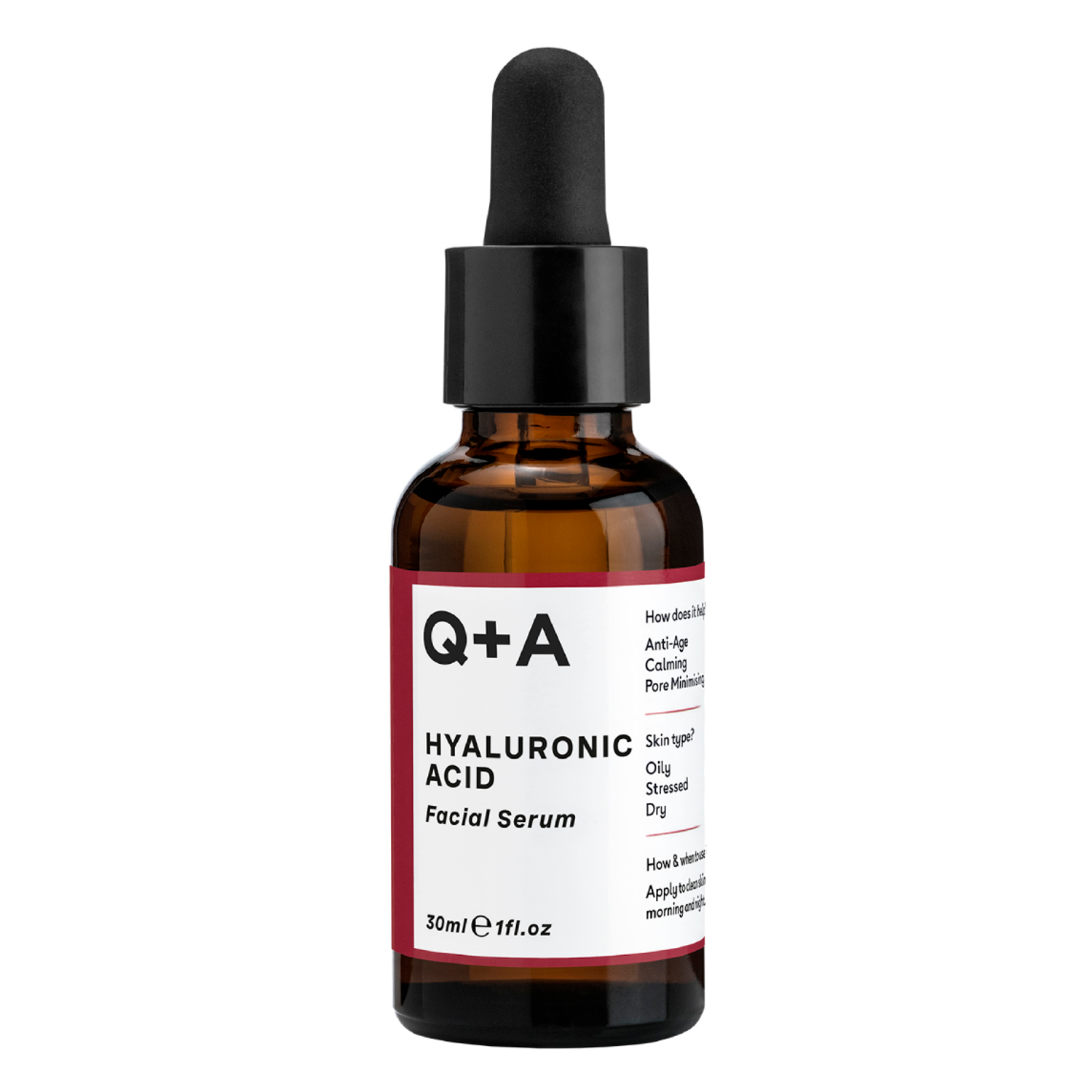 Q+A Hyaluronic Acid nawilżające serum do twarzy z kwasem hialuronowym, 30 ml