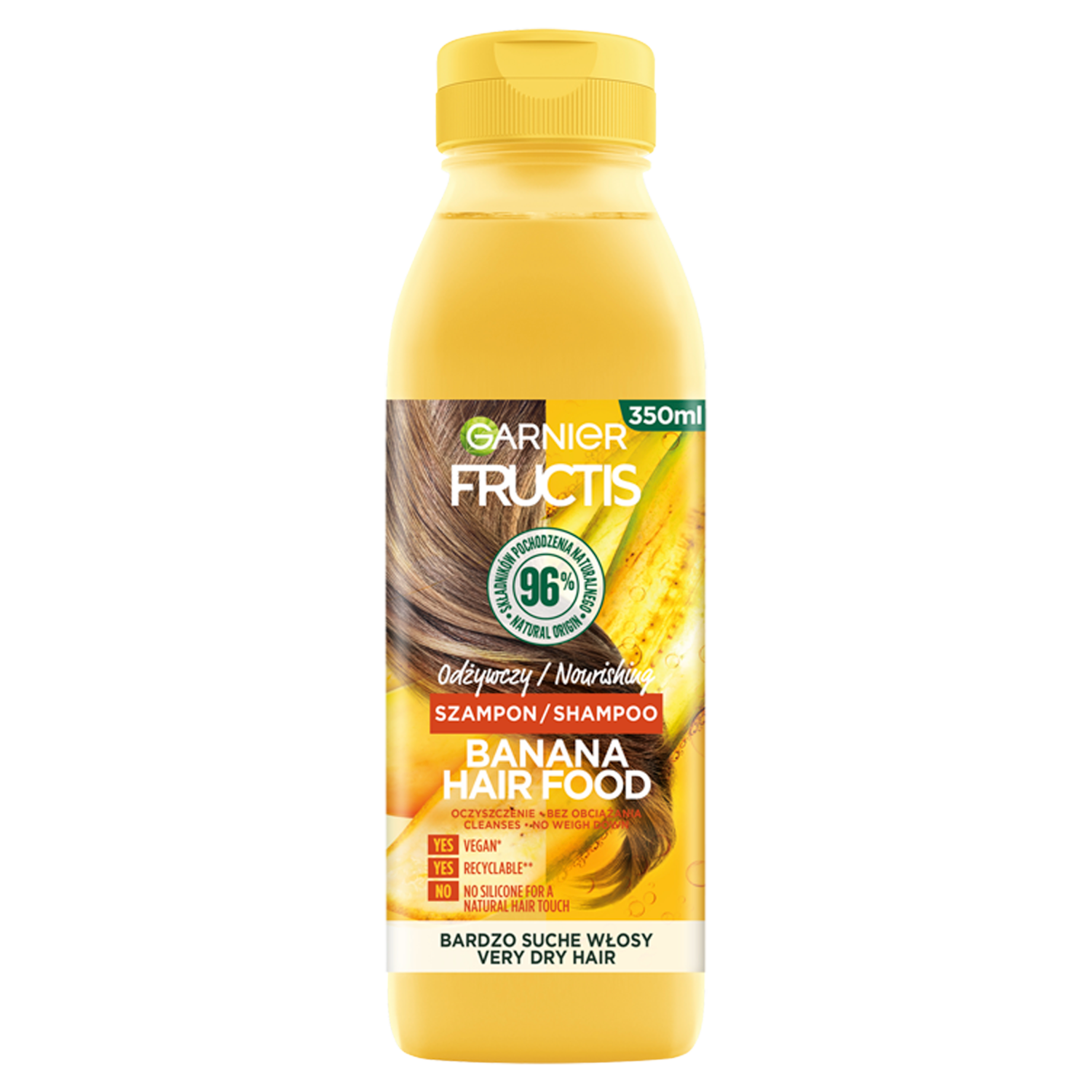 Garnier Fructis Banana Hair Food odżywczy szampon do włosów, 350 ml