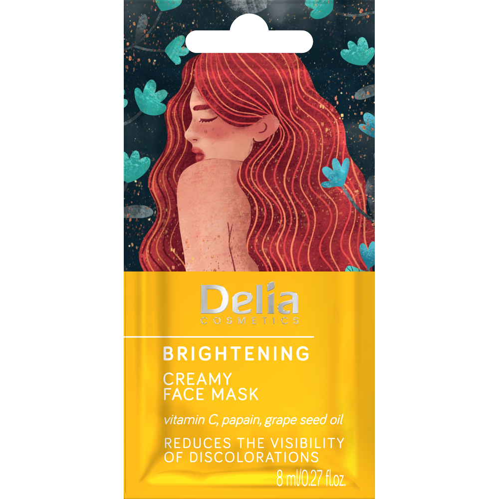 Delia Brightening kremowa maska rozjaśniająca do twarzy, 8 ml