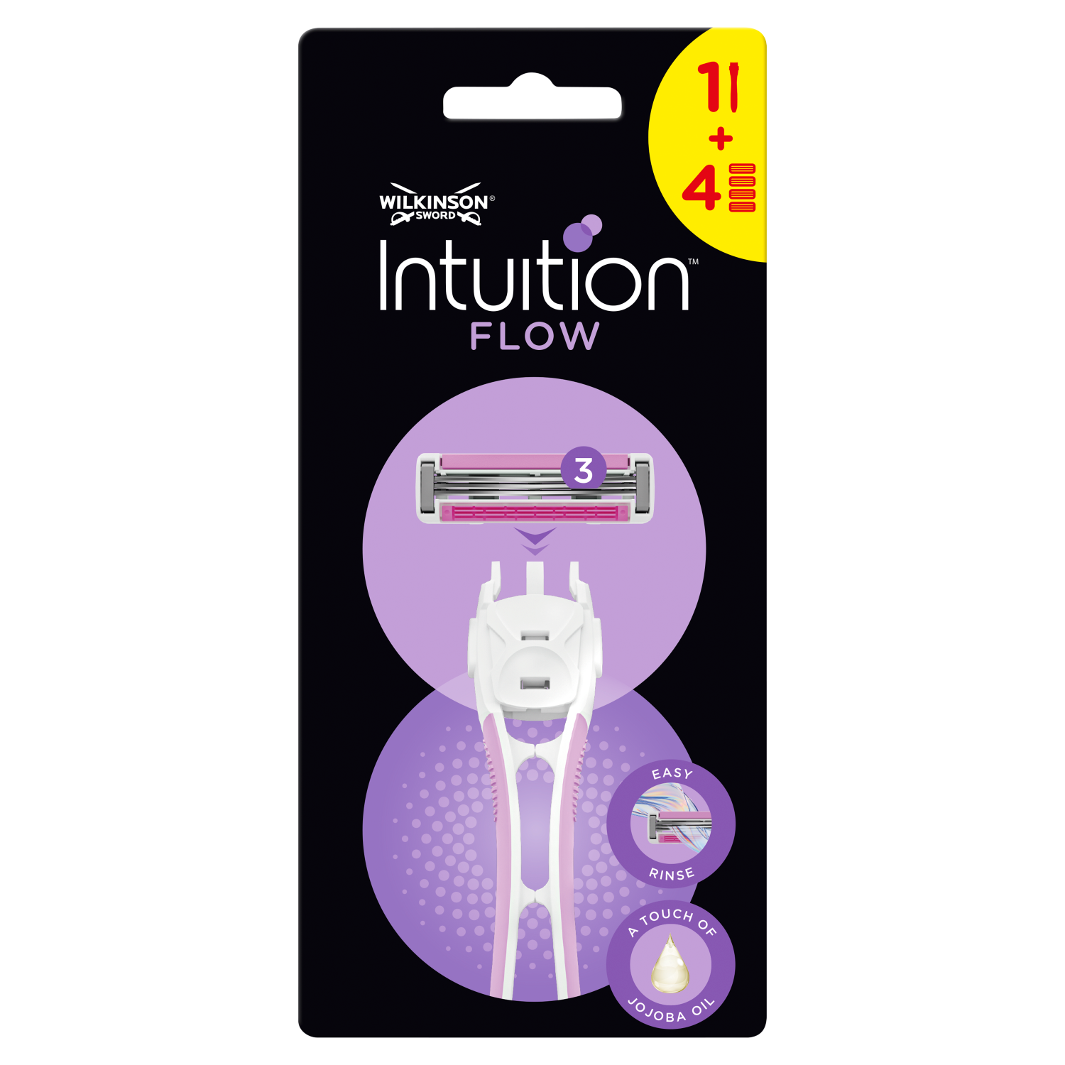 Wilkinson Sword Intuition Flow maszynka do golenia, 1 szt. + wkłady, 4 szt./1 opak.