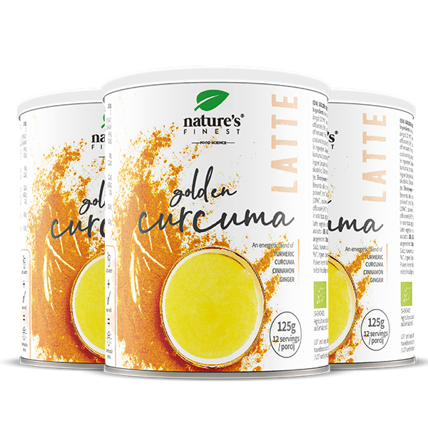 Nature's Finest Bio Curcuma Latte zestaw: suplement diety, 3x125 g