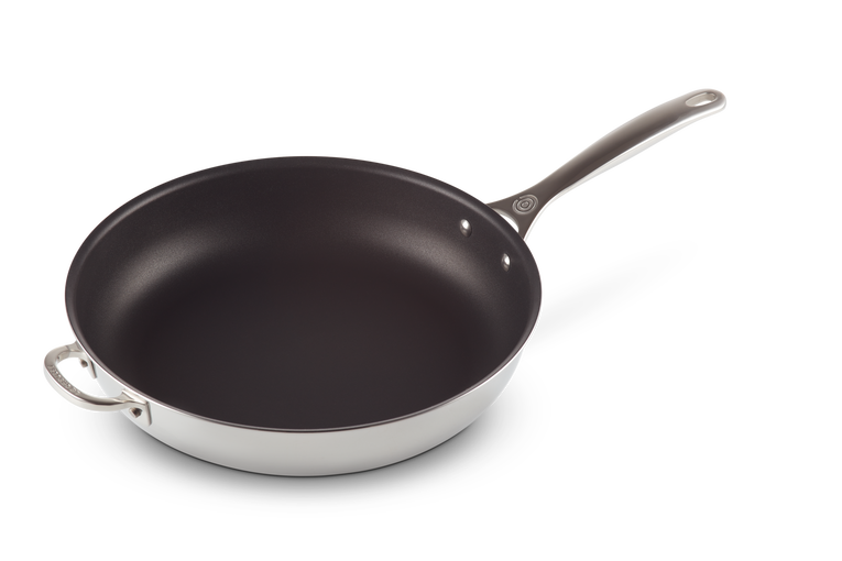 Le Creuset -  3-ply plus patelnia z Uchwytem pomocniczym nieprzywierająca 32 cm
