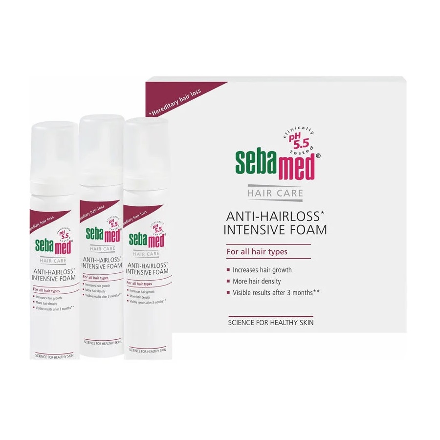 Sebamed Hair Care Anti-Hairloss pianka przeciw wypadaniu włosów, 3x70 ml