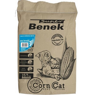 Żwirek dla kota SUPER BENEK Corn Cat Morska Bryza 25 l