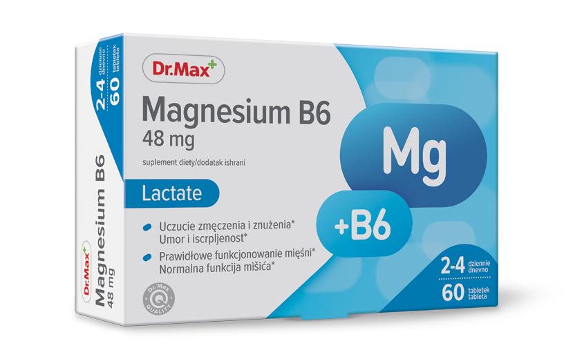 Magnesium B6 Lactate Dr.Max, suplement diety, 60 tabletek