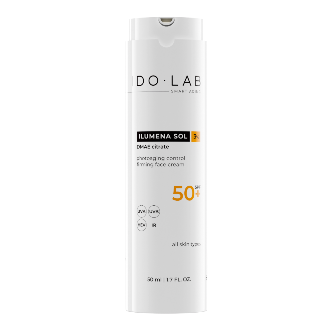 Ido Lab Ilumena Sol SPF50+ rozświetlający, przeciwzmarszczkowy krem przeciwsłoneczny SPF50+, 50 ml