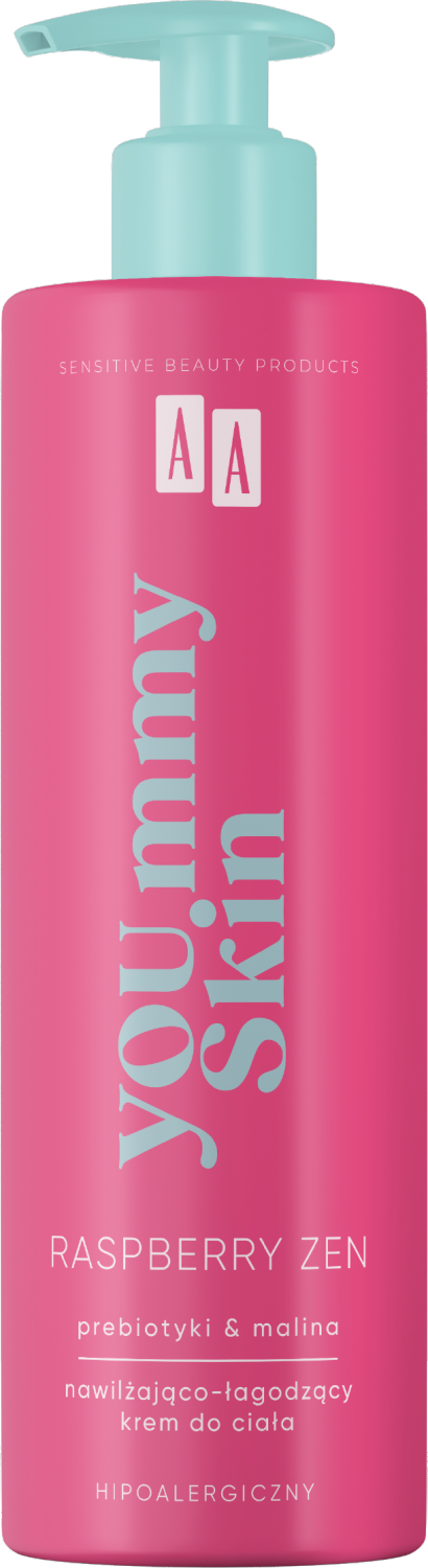 AA YOU.mmy Skin  nawilżająco-łagodzący krem do ciała, Raspberry Zen, 400 ml