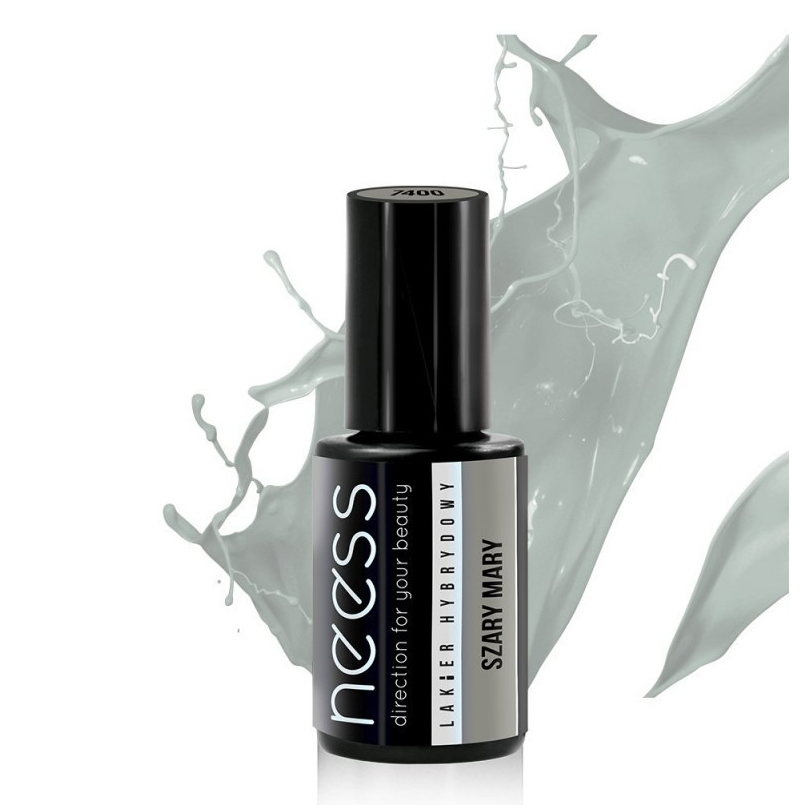 Neess lakier hybrydowy do paznokci szary mary, 4 ml