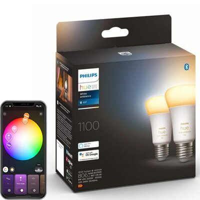 Inteligentna żarówka LED PHILIPS HUE 929002468404 8W E27 Bluetooth, ZigBee (2 szt.)