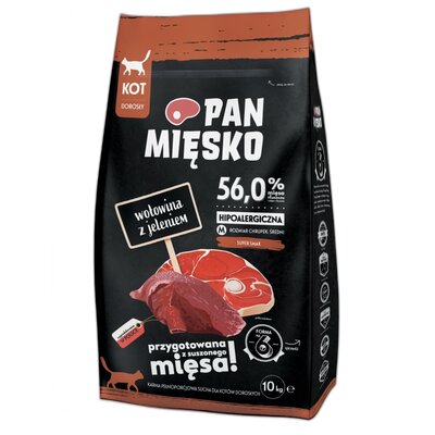 Karma dla kota PAN MIĘSKO Wołowina z jeleniem 10 kg