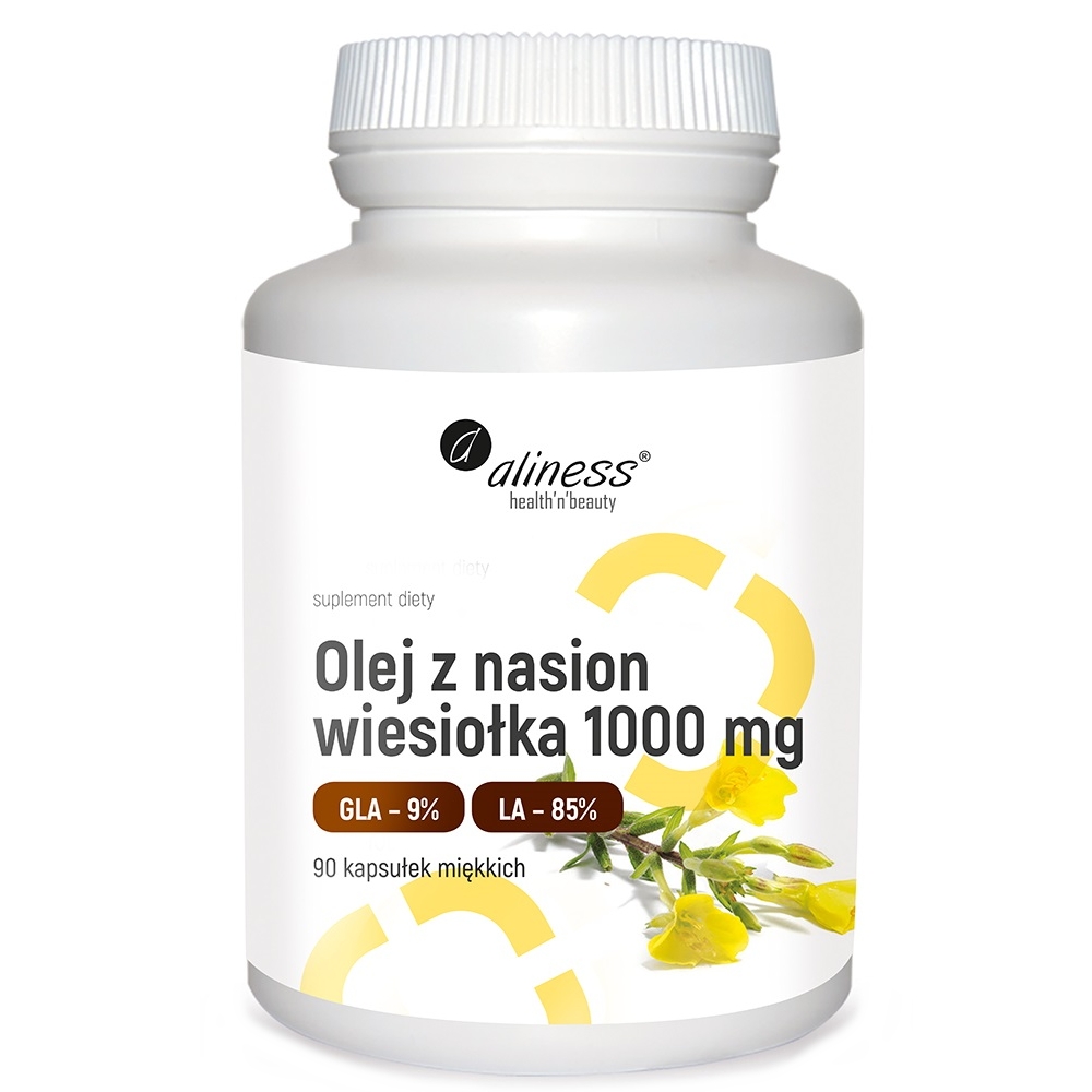 Aliness Olej z nasion wiesiołka 1000 mg suplement diety z olejem z nasion wiesiołka, 90 kaps./1 opak.