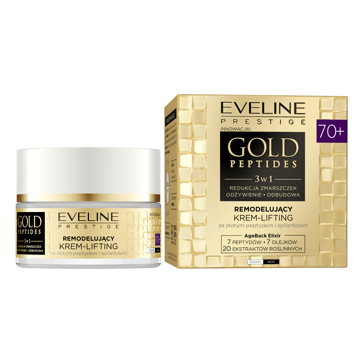Eveline Prestige Gold Peptides liftingujący do twarzy 70+, 50 ml
