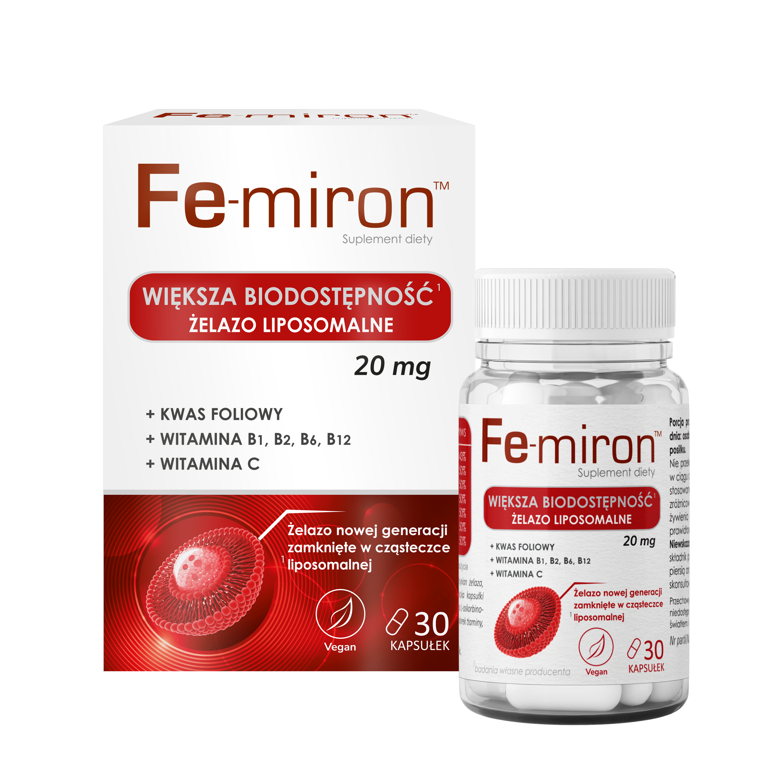 Domowa Apteczka Fe-miron suplement diety żelazo liposomalne, 30 kaps./1 opak.