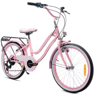 Rower dziecięcy SUN BABY Heart Bike 20 cali Shimano dla dziewczynki Różowy