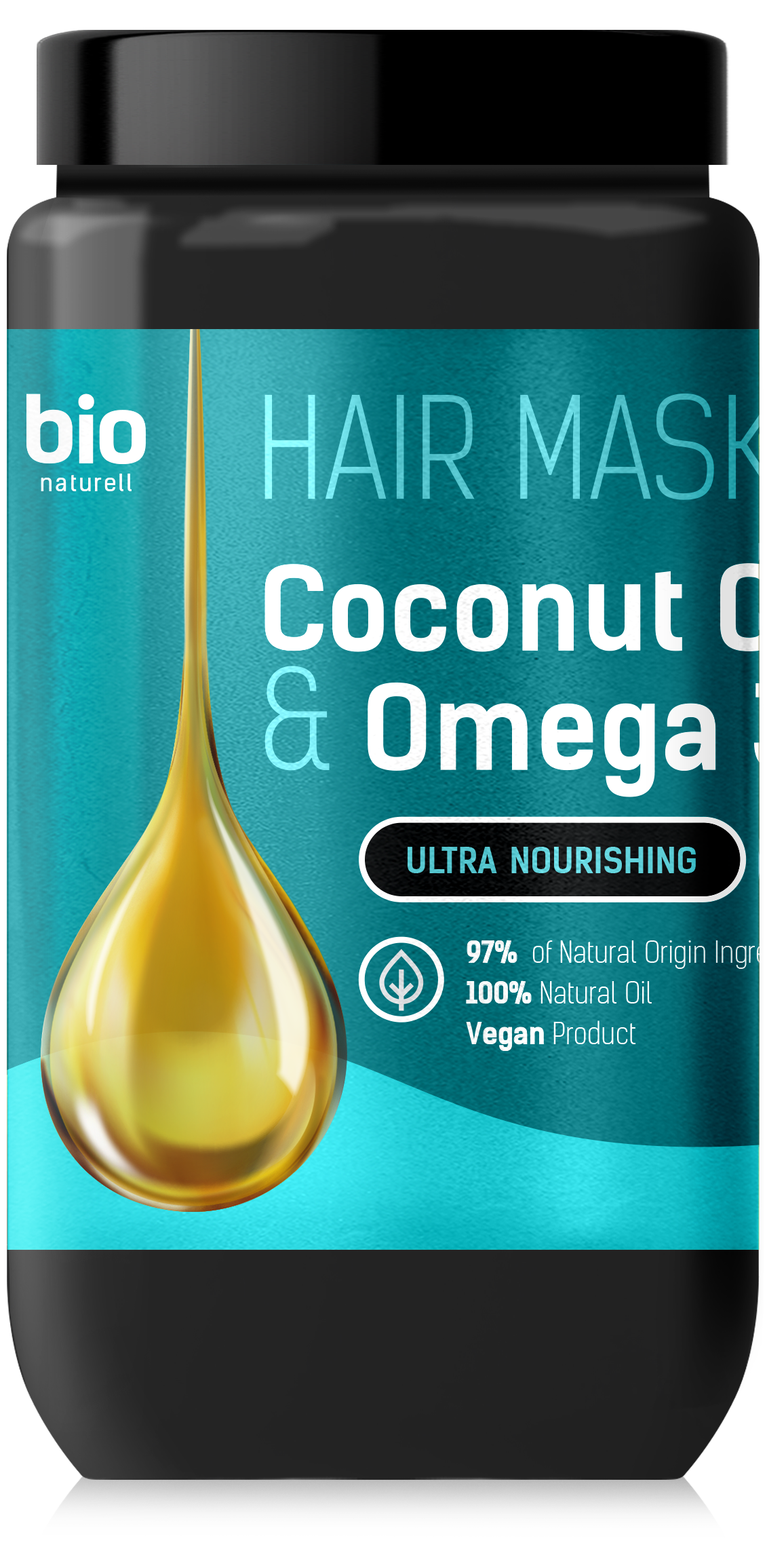 BIO Naturell odżywcza maska do włosów z olejem kokosowym i omega-3, 946 ml