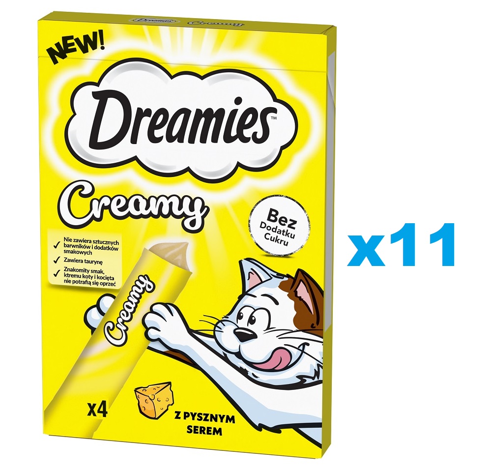 DREAMIES Creamy karma uzupełniająca z pysznym serem dla kota 44x10 g