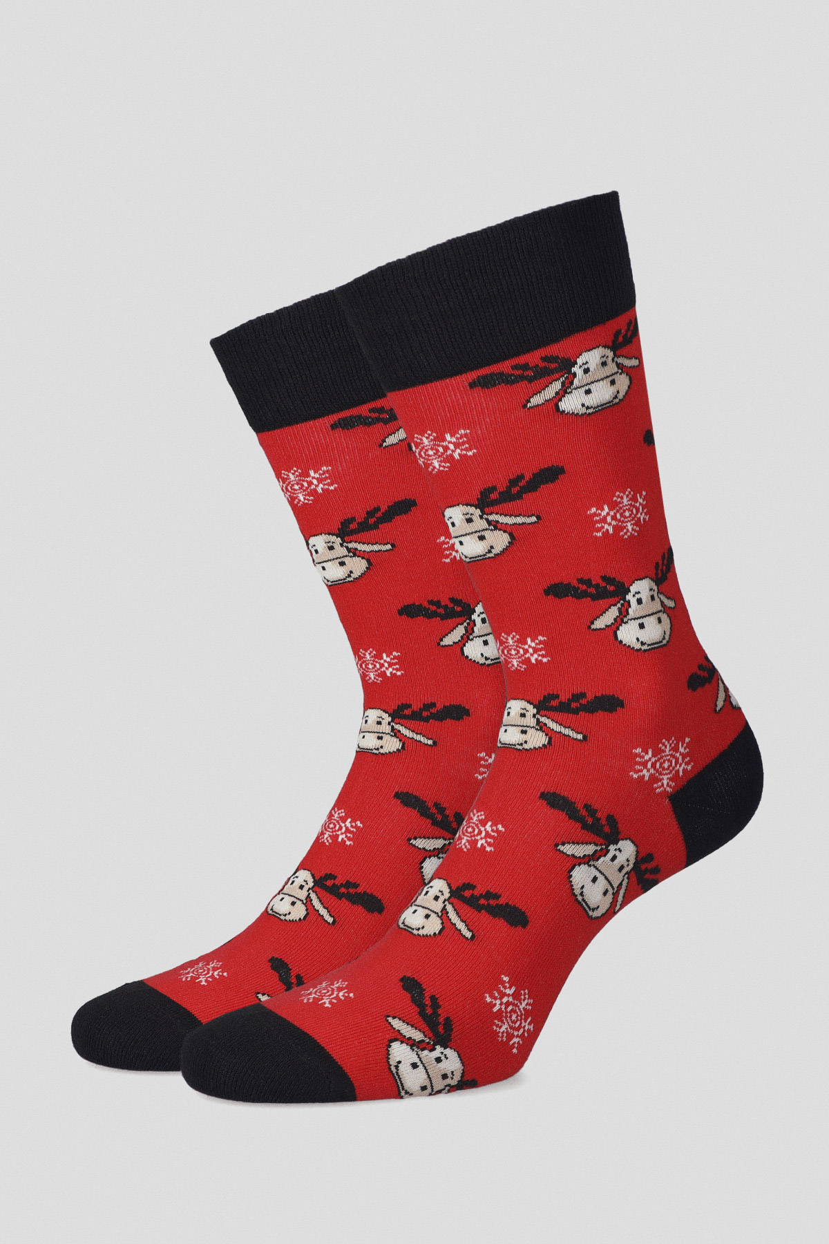 Lancerto Skarpety Czerwone w Renifery i Śnieżynki