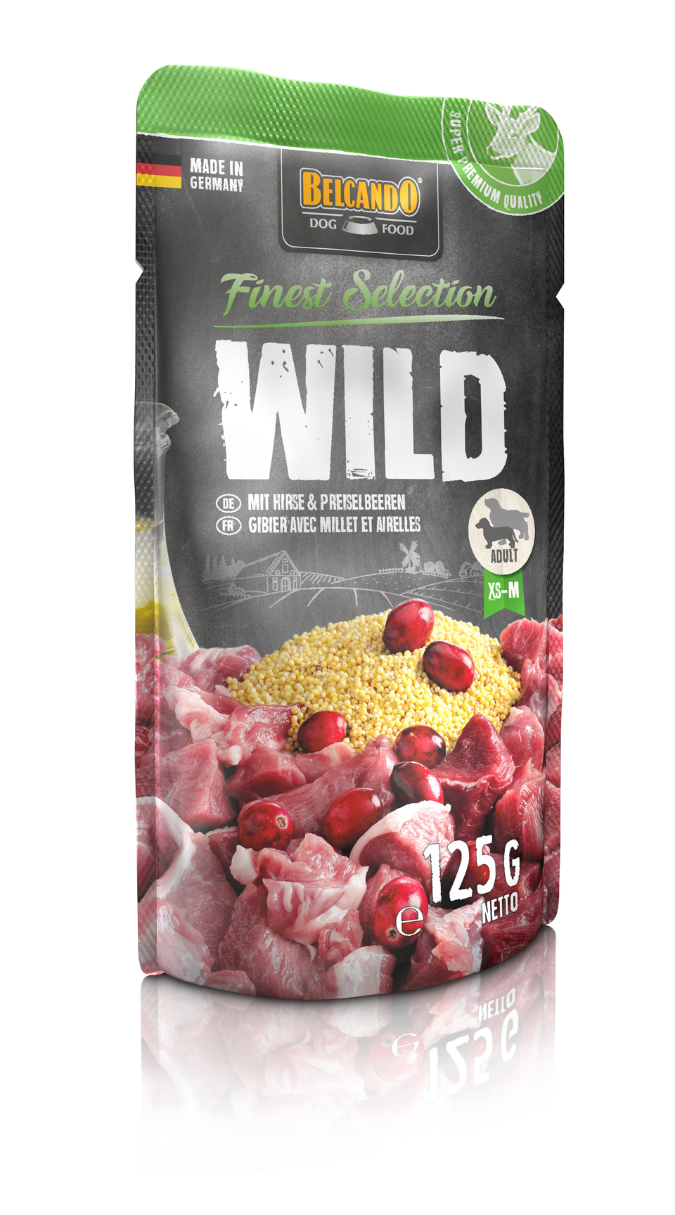 BELCANDO Wild Mokra karma z dziczyzną, prosem i żurawiną 125 g