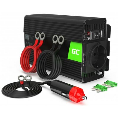 Przetwornica GREENCELL 12V na 230V 300W/600W Czysta sinusoida
