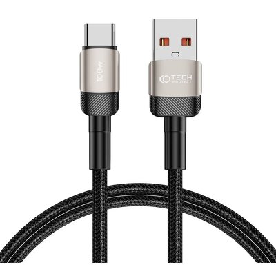 Kabel USB - USB-C TECH-PROTECT UltraBoost EVO 100W/5A 1 m Czarno-beżowy