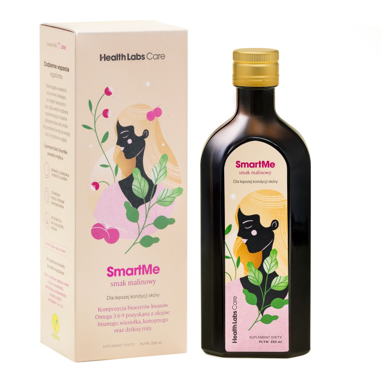 Health Labs Care SmartMe suplement diety poprawiający kondycję skóry malina, 250 ml