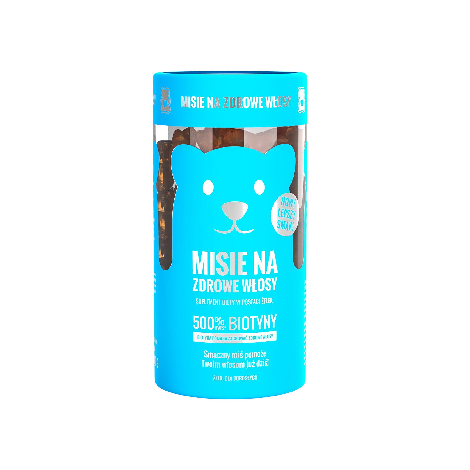 Noble Health Misie na zdrowe włosy suplement diety w żelkach dla dorosłych z biotyną, 60 szt./1opak.