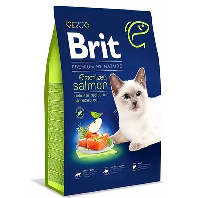 Karma dla kota BRIT Premium By Nature Sterilized Łosoś 8 kg