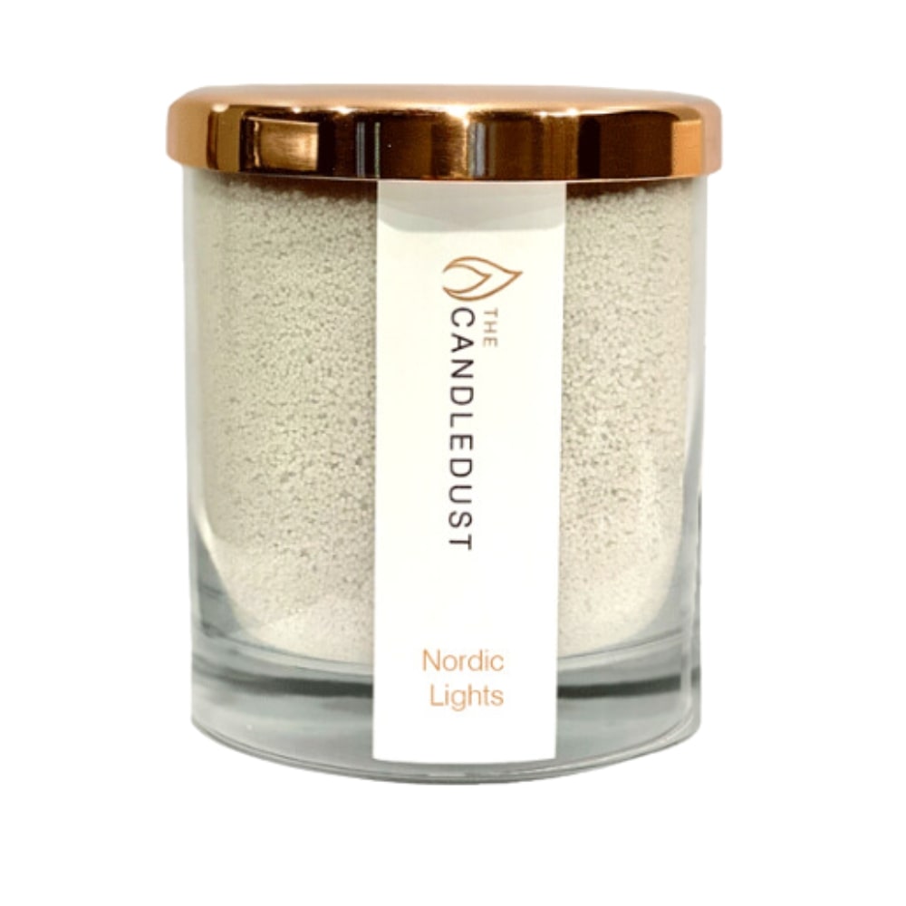 The Candledust Nordic Lights świeca zapachowa w pyle w ozdobnym szkle, 160 g